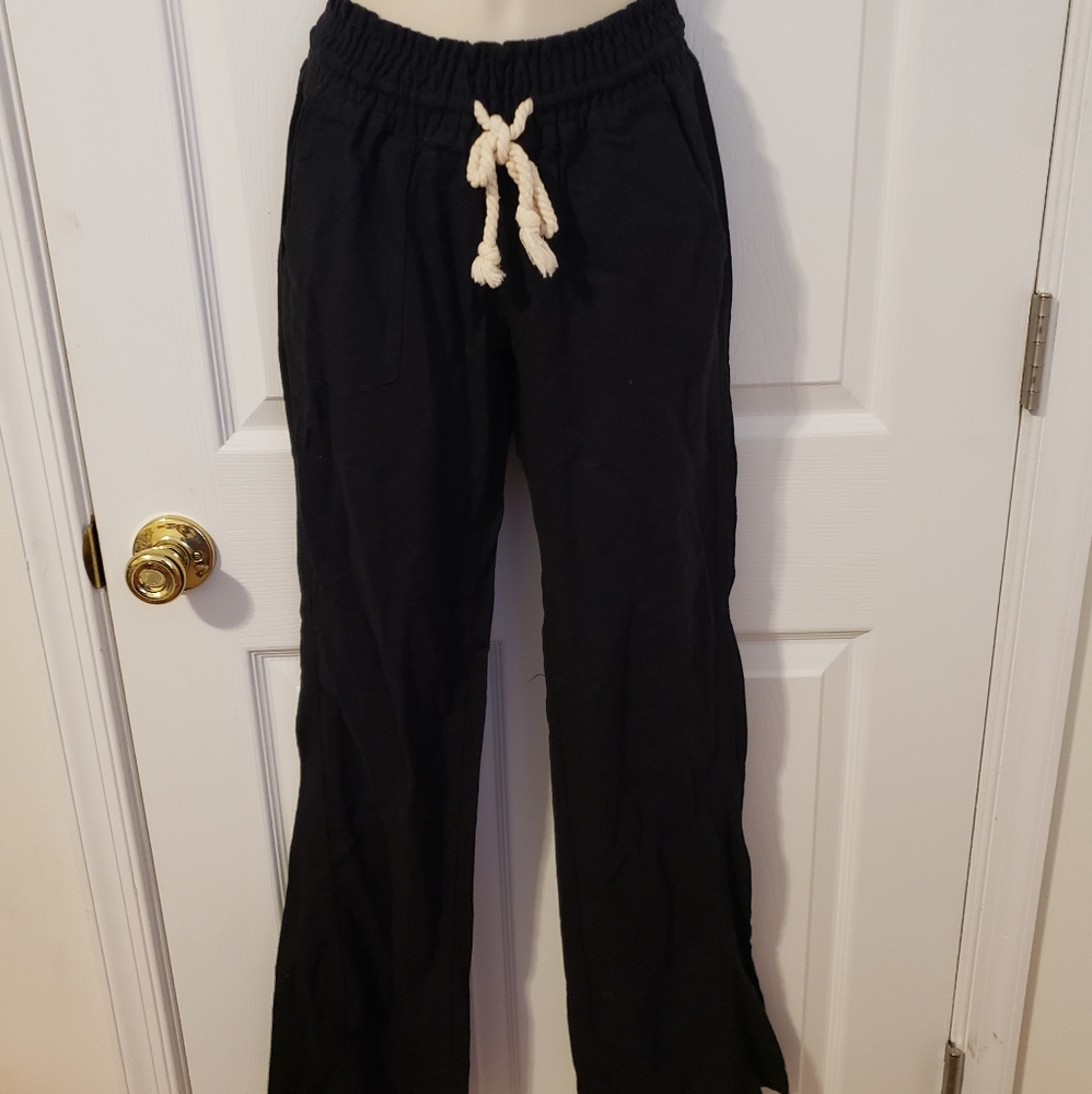 Roxy Linen Pants w/Pockets & belt
